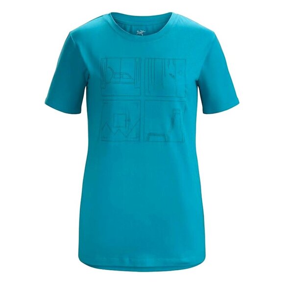 Arc'teryx Quadrants SS T-Shirt Hiking Outdoor Women's Small Blue - Picture 1 of 8